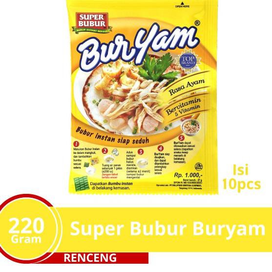 

Ready WZCAP Super Bubur Buryam Rcg 10 Pcs berat 22 Gr 96 Sale