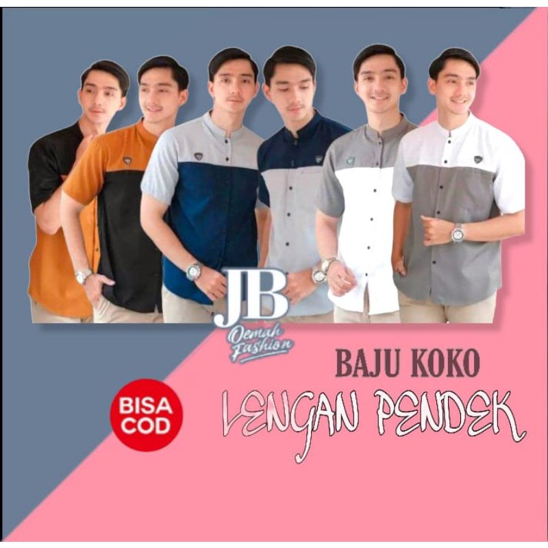 Baju Koko Pria Dewasa korta lengan pendek Baju Koko Pria Viral Muslim Kekinian Keren Terbaik E3U7 Lengan Pendek Lebaran Murah Promo Best Seller Dewasa Laki Laki Atasan Remaja Fashion Kemeja COD Berkualitas Terbaru 2023 Premium Cowok Terlaris