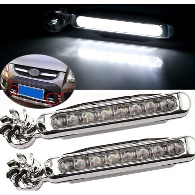 lampu Kipas DRL 8 mata lampu LED mobil motor tenaga angin wind power