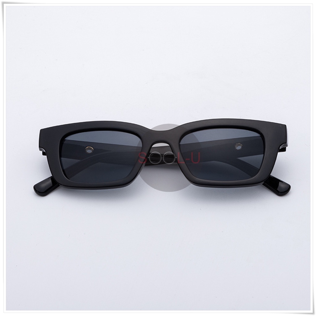 DISKON KACAMATA FASHION HITAM PRIA WANITA MODEL KOREA IMPORT BENTUK KOTAK PERSEGI PANJANG UV