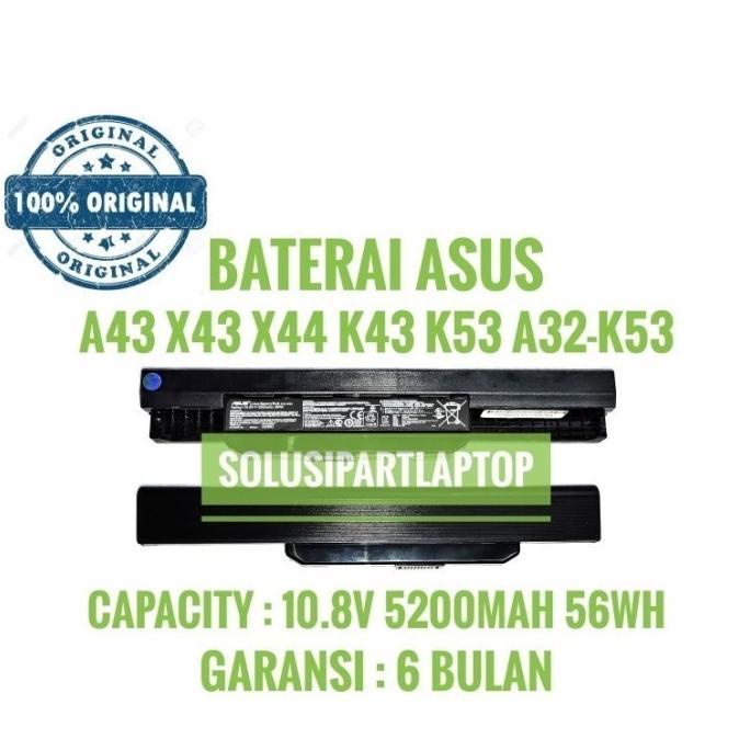 Baterai Asus K43 K43U-VX A43E-VX A43 A43SV A43SV-VX ORI