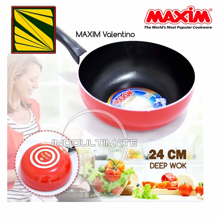 DM - Maxim Maspion Valentino Deep Wok 24 cm Wajan Anti Lengket Cekung
