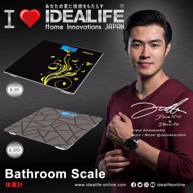 Timbangan Badan Digital Bathroom Scale  IL270 IDEALIFE