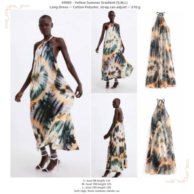 Dress panjang pesta pantai halter gradasi