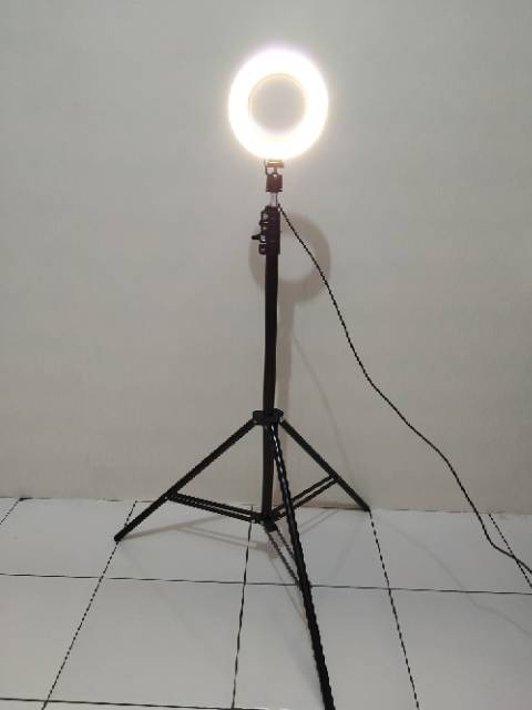 Lampu Ring Light LED Kamera 8W 6 Inch+ tripod 180cm