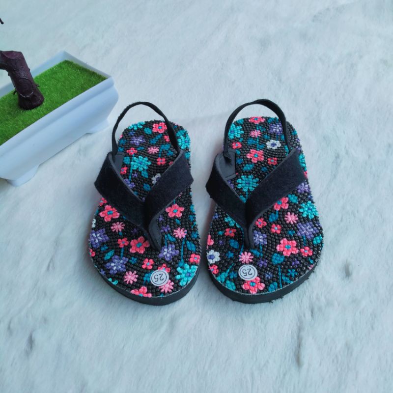 Sandal anak baby lucu motif bunga sakura