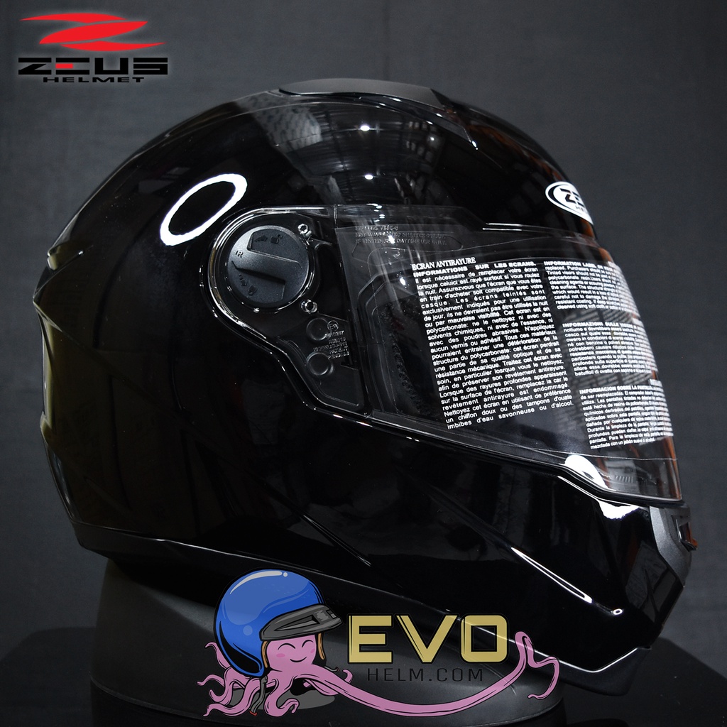 ZEUS 811 BLACK METALIC ZS811 ORIGINAL HELM FULLFACE ZEUS ZS-811 BLACK SOLID FULL FACE SINGLE VISOR (FREE DARK SMOKE VISOR)