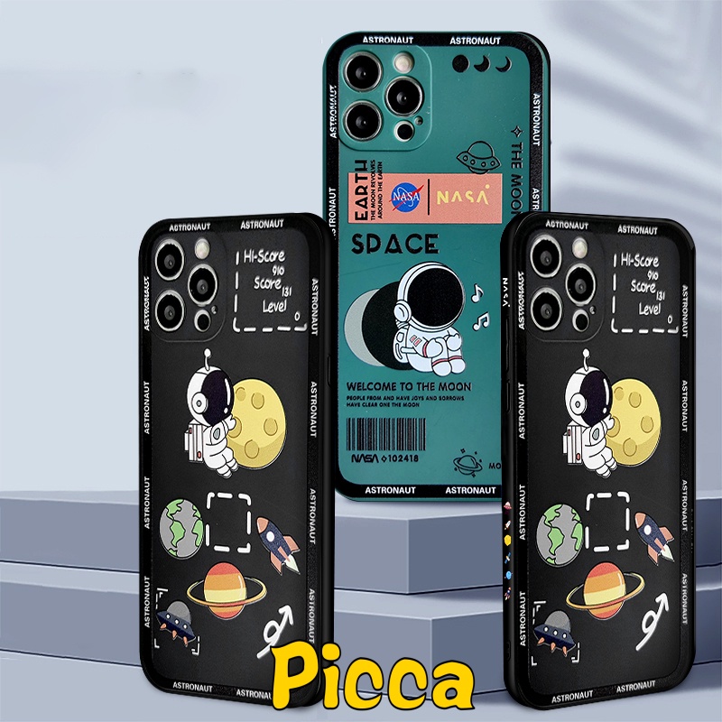 Soft Case Motif Print Kartun NASA Untuk IPhone 7 8 Plus 11 12 13 Pro Max X XS Max XR 6 6s Plus SE 2020