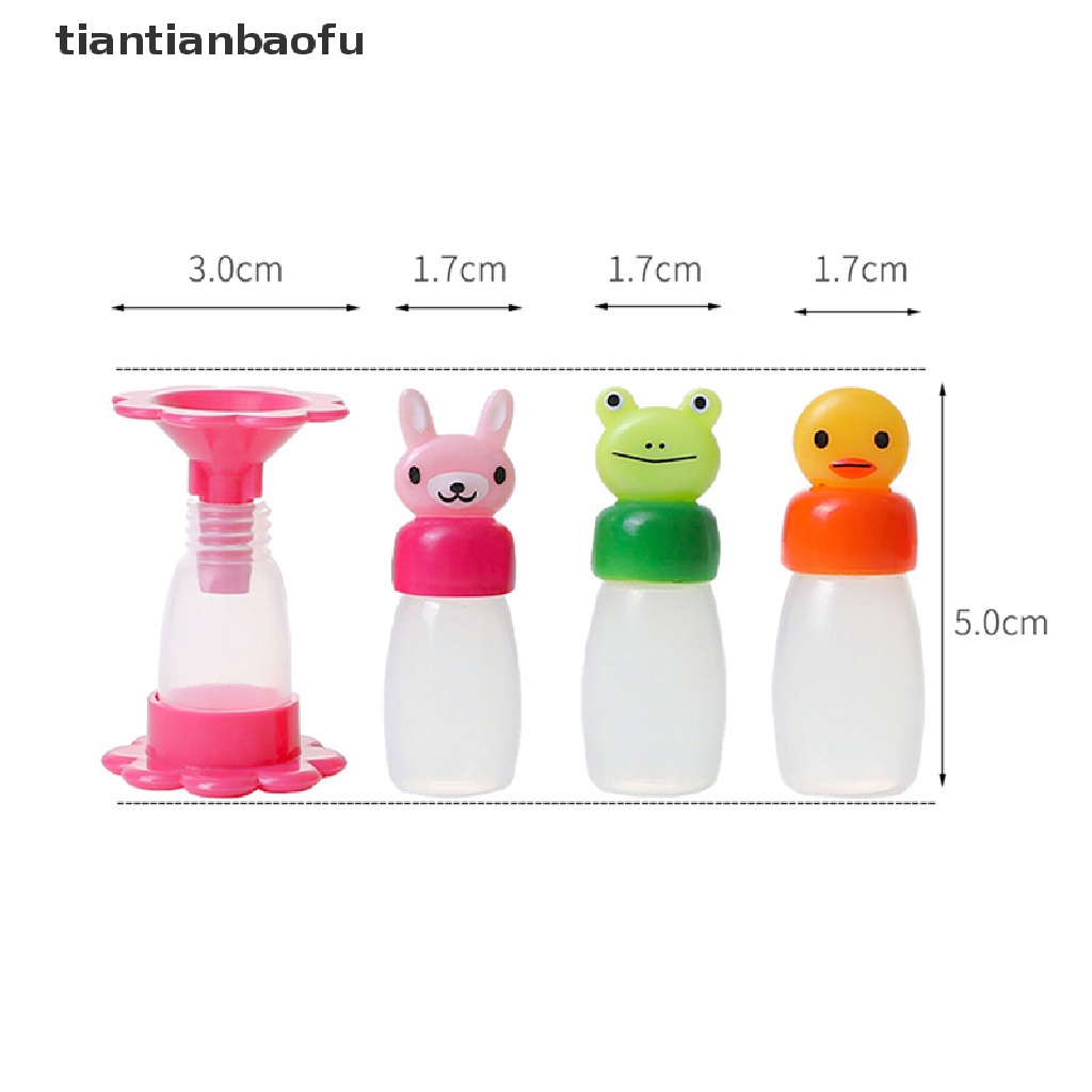 4 Pcs / set Botol Saus Bumbu Mini Bentuk Kelinci Katak Bebek Untuk Makan Siang