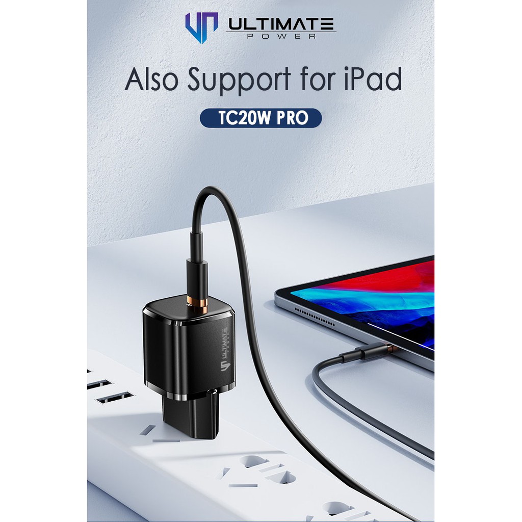 Adapter iPhone 12 Pro Max 20W PD Ultimate Super Mini 20W PD Fast Charging TC20W PRO