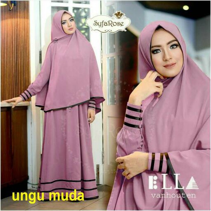 Gamis SYFAROSE Syari'i Ungu Muda / Baju Muslimah 2018 - Ungu Muda- ALLSIZE