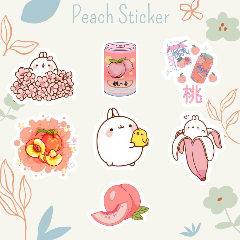Peach Sticker | Cetak Sticker gambar peach series