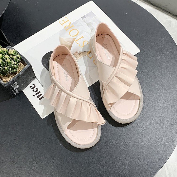 AGI8559 Sandal Flat Wanita Fashion Import X Tassel Slip On Ready Jakarta Bisa COD (With Box)