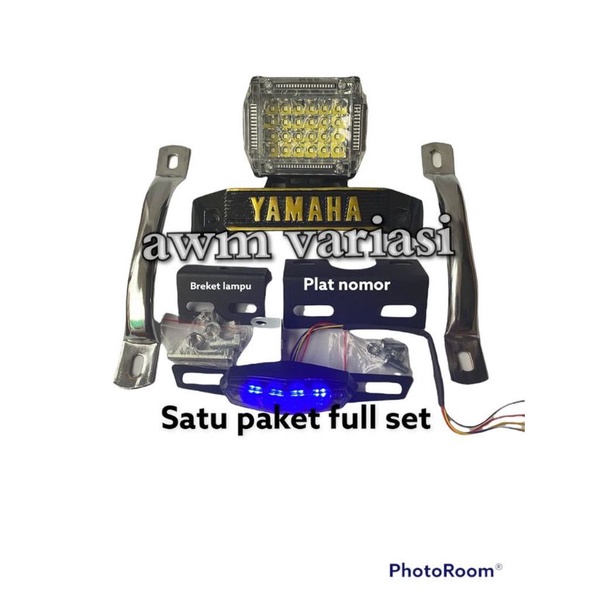 Paket Bandung Style Lampu 24 LED 3 Senja / Lampu Stop Rx-King Mini / Kumisan Yamaha / behel samping Rx-king Full Set