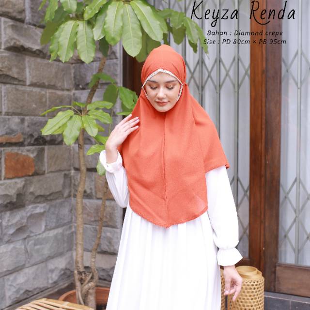 TERLARIS!!! HIJAB INSTAN RENDA TALI - INSTAN KEYZA RENDA PED-BAHAN DIAMOND CREPE PREMIUM-BESTSELLER