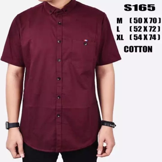 Kemeja Pria Polos Lengan Pendek Distro Premium Oxport,kemeja pria lengan pendek/kemeja polos pria lengan pendek/kemeja polos pria/kemeja polos cowok/kemeja kantor lengan pendek/kemeja kerja polos