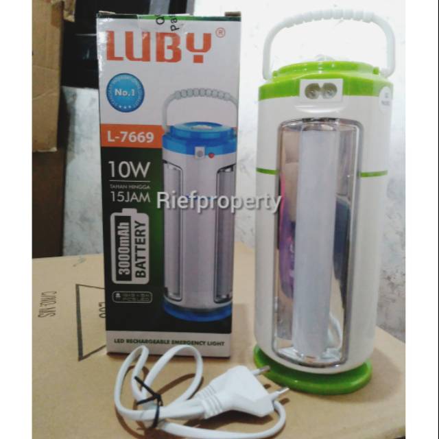 Lampu emergancy luby l-7669 rechargeable lamp