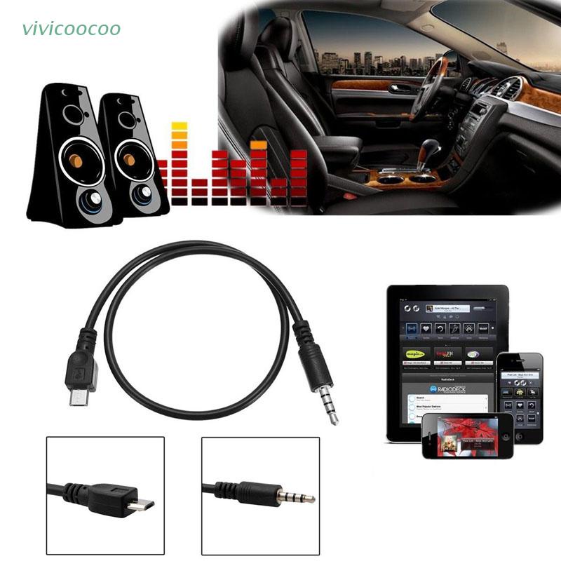 VIVI   3.5mm 50cm Micro USB Male to Male Car AUX Audio Stereo Cable For Samsung Huawei