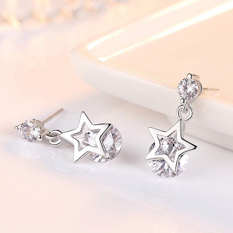 Anting Perak 925 Wanita Fashion Bintang Fashion Perhiasan/Subang Telinga anting perempuan