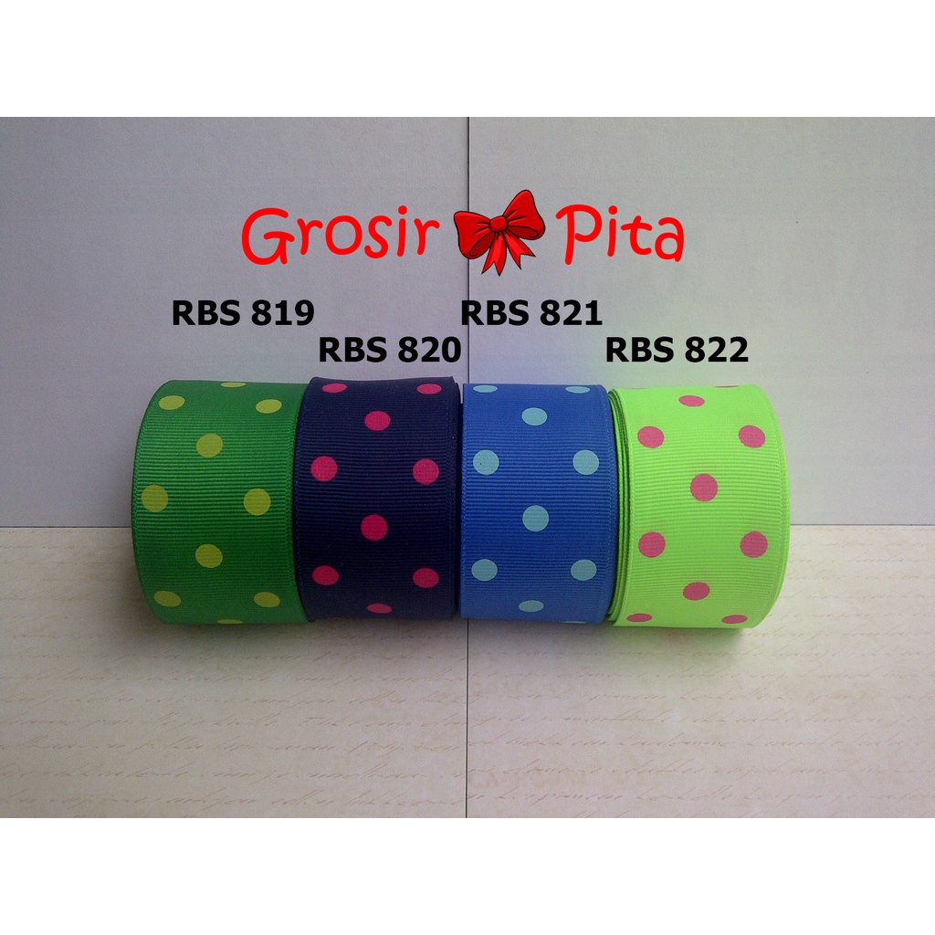 

(25 yard) Pita Grosgrain Motif Polkadot RBS 819,820,821,822 | Toko Bahan Craft | Grosir Pita