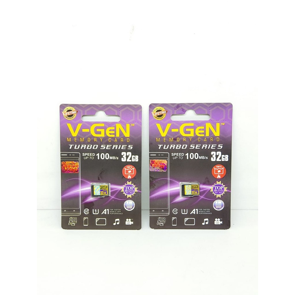 Memory Card V-GEN 32GB CLASS 10 100MBpS TURBO SERIES Memory VGEN Micro SD Card GARANSI SEUMUR HIDUP