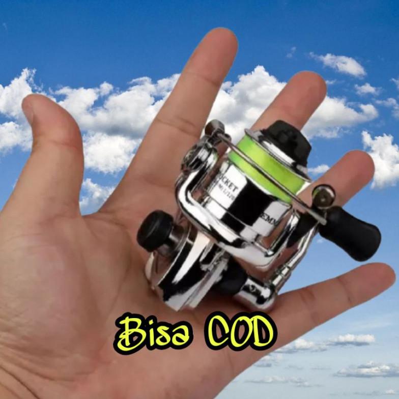 ((BISA COD)) Spinning Fishing Reel Alloy Mini Fishing Spinning Reel XM100, Rasio Gear 4: 3: 1