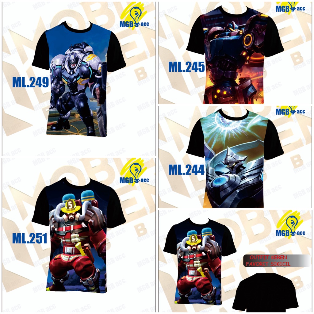 Kaos Baju Anak Atasan Laki Laki Perempuan Sublim Printing Lucu Motif Hero Mobile legend Tank JOHNSON