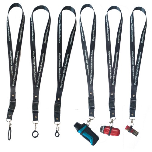 Tali Lanyard Tulisan Plus Karet O Ring Ouval Lanyard