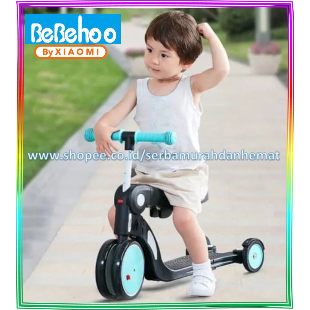 Sepeda Roda Tiga Scooter anak 5 Fungsi BEBEHOO 5 in 1 Multifunctional Deformation Wheeled Skuter