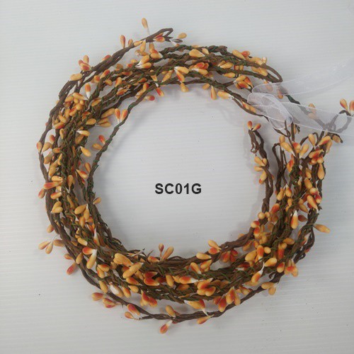 [STOCK TERBATAS] AKSESORIS RAMBUT FLOWER CROWN WEDDING BANDO BUNGA ORANGE SC01G