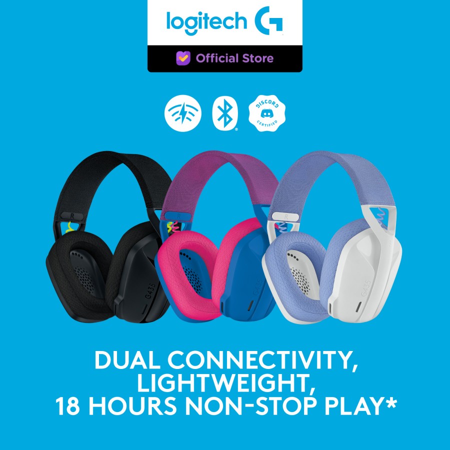 Logitech G435 Headset Gaming Bluetooth Wireless Ultra-light