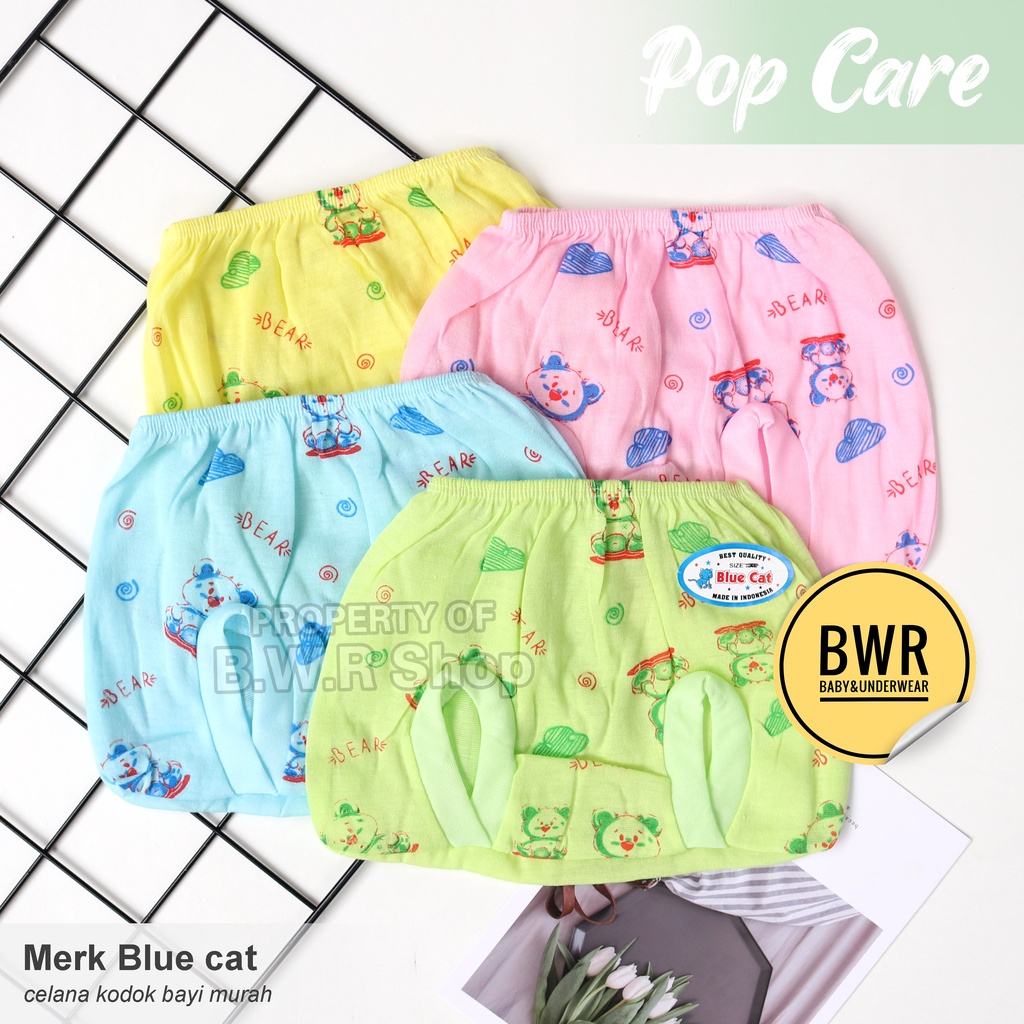 [ 3pcs ] Celana POP Blue Cat Warna / Celana Bayi Newborn Care Murah Berkualitas | Bw