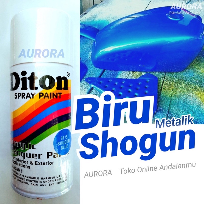 Diton Shogun Blue 8175 Biru Metalik Suzuki Sogun 300ml Cat Pilok Tahan Bensin Pylox Pilox Metallic M