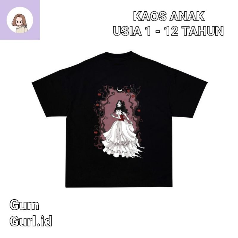Kaos baju anak PRINCESS tshirt DISNEY oversize lokal hitam laki laki perempuan jumper baby kids tee 