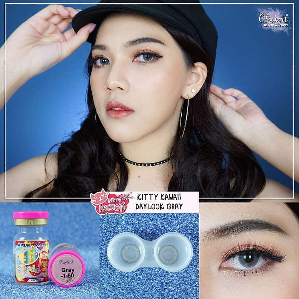 Softlens Kitty Kawaii Daylook - Warna Gray Brown