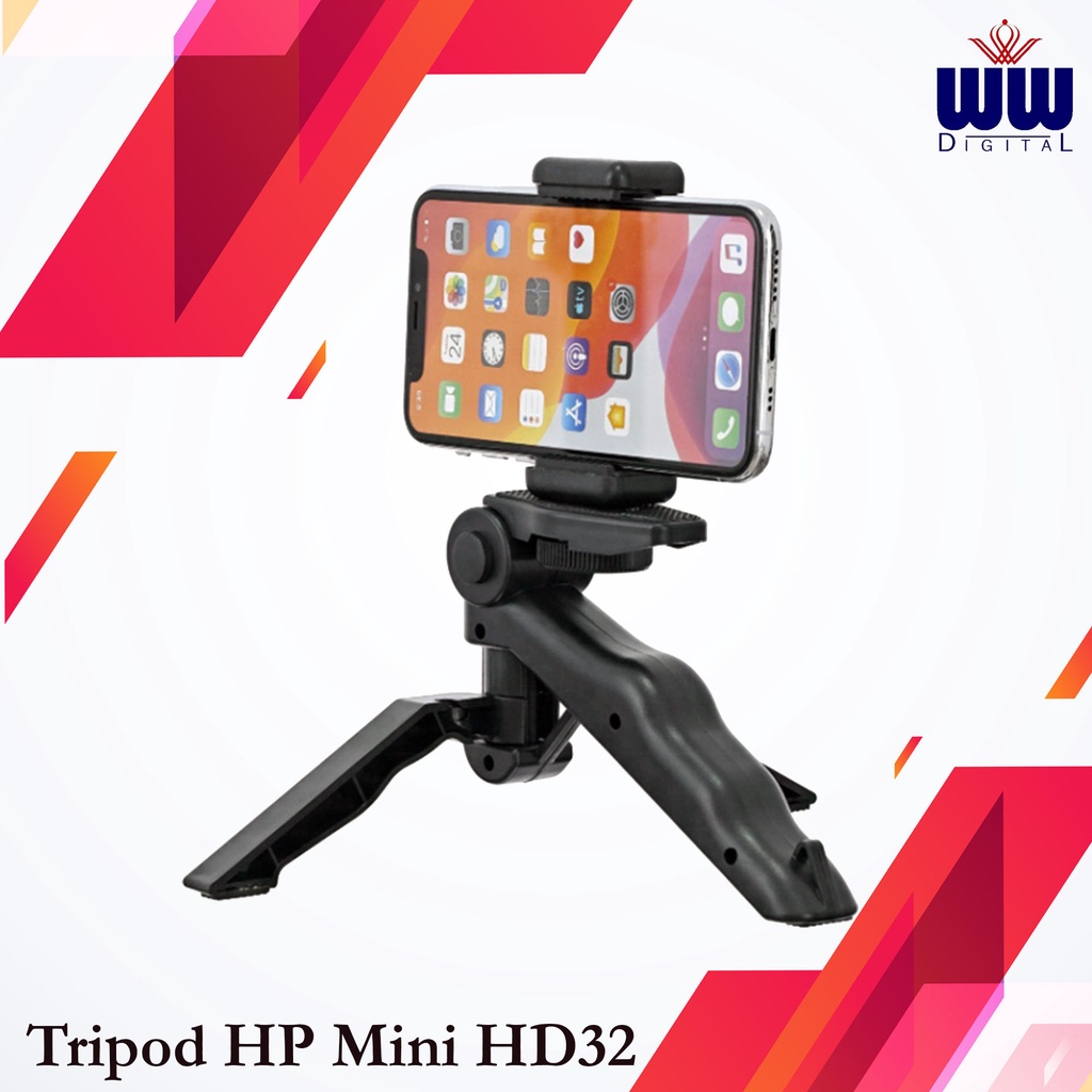 Tripod HP Mini HD32 Stand Holder Tempat Dudukan Handphone Mini Lipat