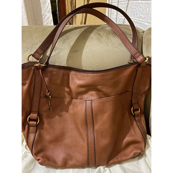 preloved sam tote brown fossil bag/tas fossil original/authentic fossil bag
