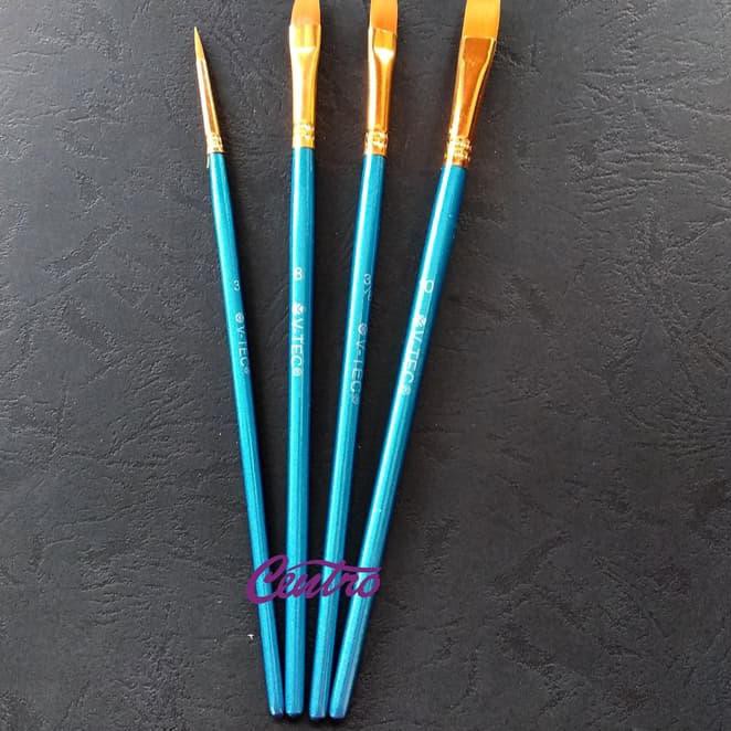 

♧W913✻ V-Tec Kuas Set A0270 Isi 4 (Brush Set) Painting Colouring Lukisan
