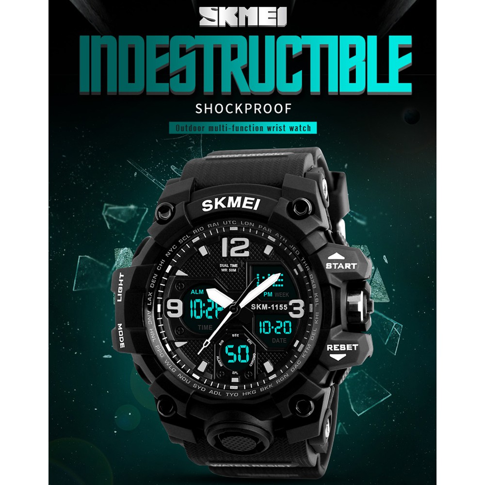 Jam Tangan Pria Skmei 1155B  Jam Tangan Skmei Jam Tangan Karet Pria Jam Tangan Cowok Sport SKMEI