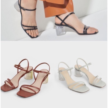 SANDAL WANITA | CNK ASSYMETRIC STRAP TRANSPARANT HEELS PREMIUM IMPORT