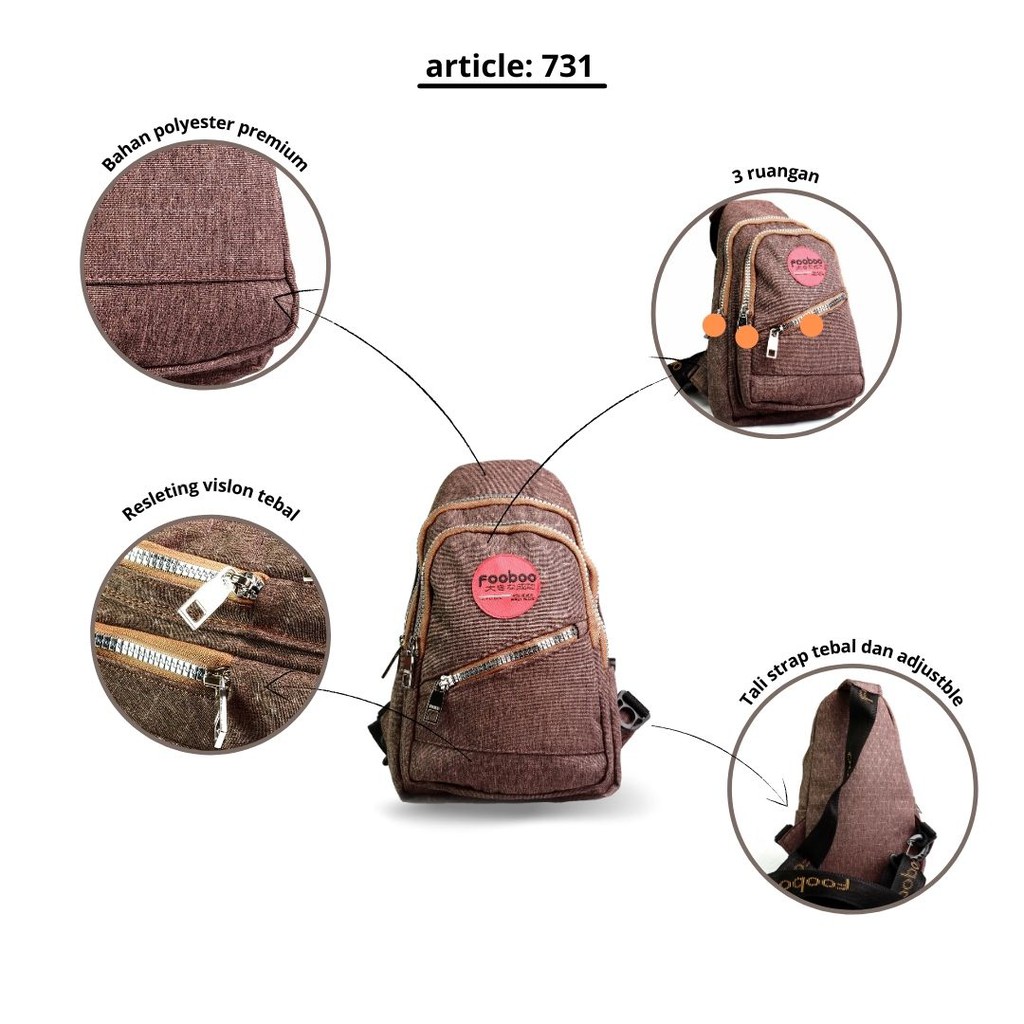 FOOBOO TAS SELEMPANG SLINGBAG PRIA DAN WANITA