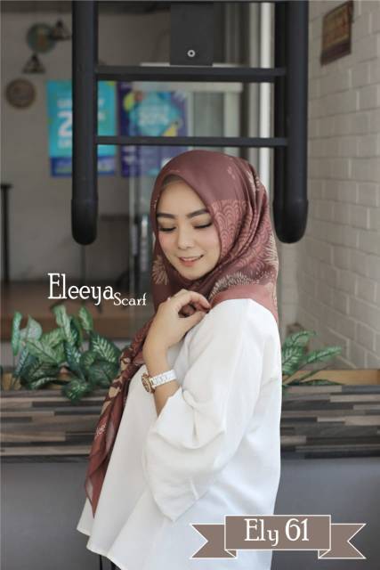 HIJAB SEGIEMPAT MOTIF ELY 61 || Eleeya Scarf