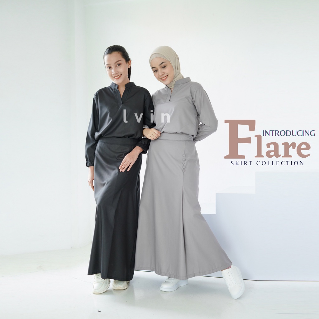 [ Lvin ] FLARE SKIRT  SCRUBS - Vol 01 -  Baju OKA Rok Mandarin Collar Lengan Panjang / Baju Jaga /Set Baju Celana Jaga Oka / Dokter / Baju OK