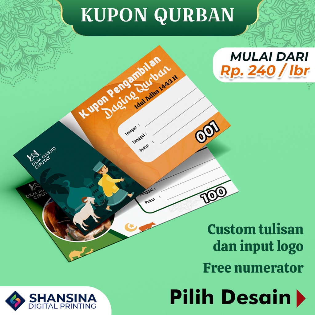 

25LBR KUPON QURBAN / KUPON IDUL ADHA CUSTOM