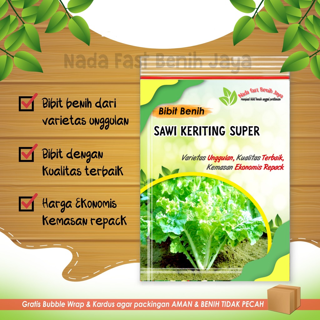 Bibit sawi keriting 200 biji - benih sawi keriting super