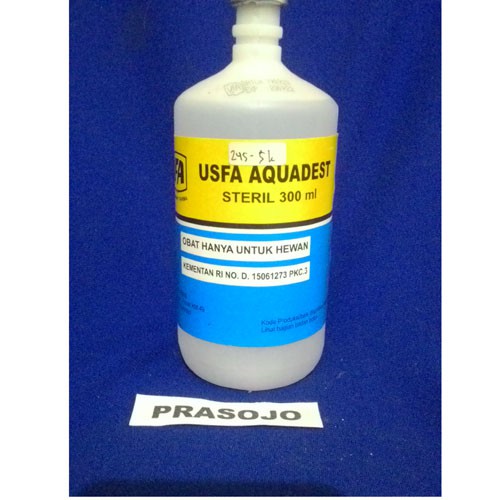 USFA Aquadest 300 ml Untuk Injeksi Hewan & Pelarut Vaksin Unggas