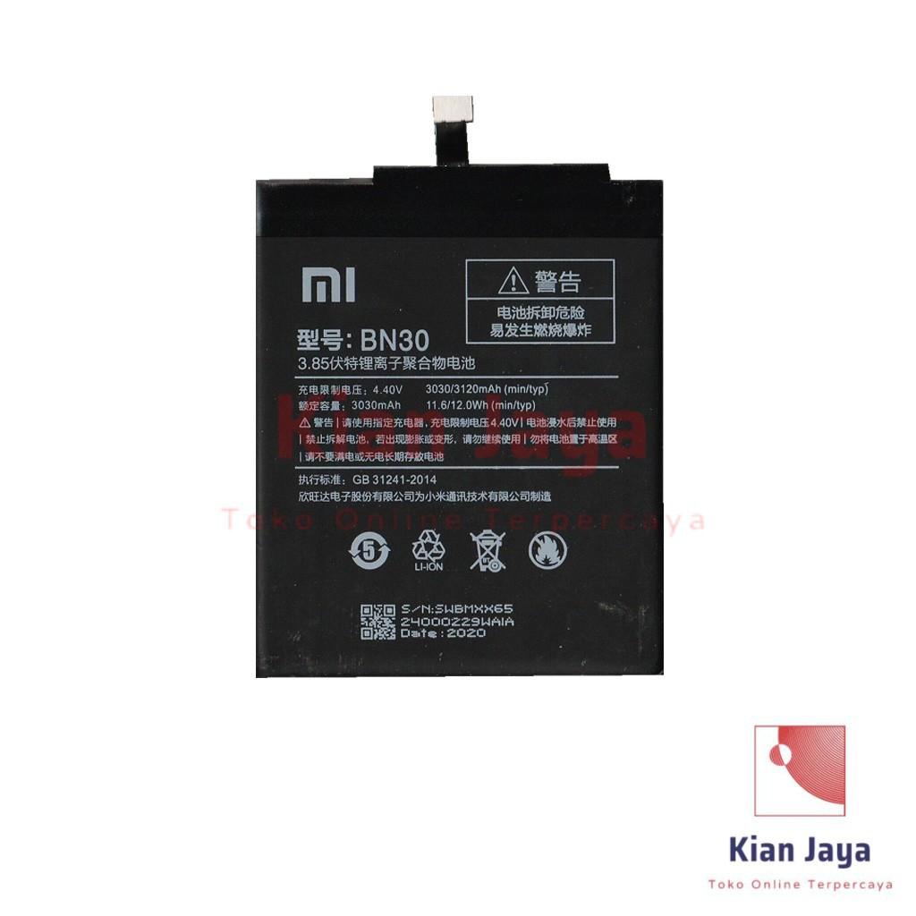 Baterai Redmi 4a BN30 Original OEM Battery Batre Batrai Battery Handphone Hp BN 30 Ori