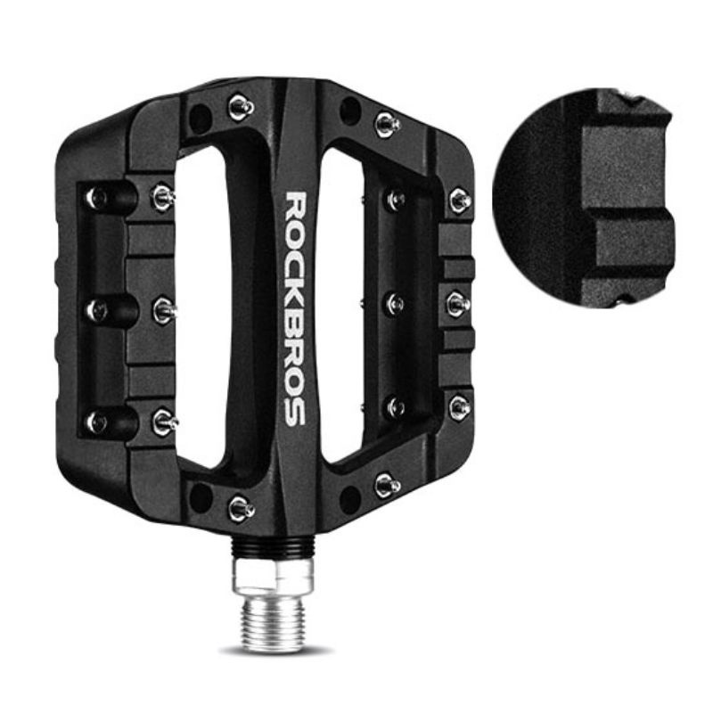 Rockbros Pedal Sepeda MTB Mountain Aluminium Alloy Non Slip - JT201 - Black