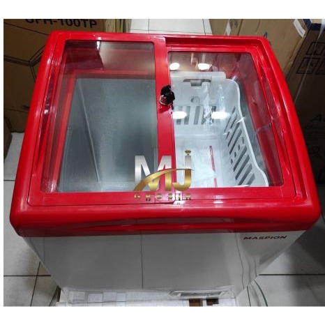 MASPION UFH 100 C CHEST FREEZER BOX 100 LITER LEMARI PEMBEKU SLIDING