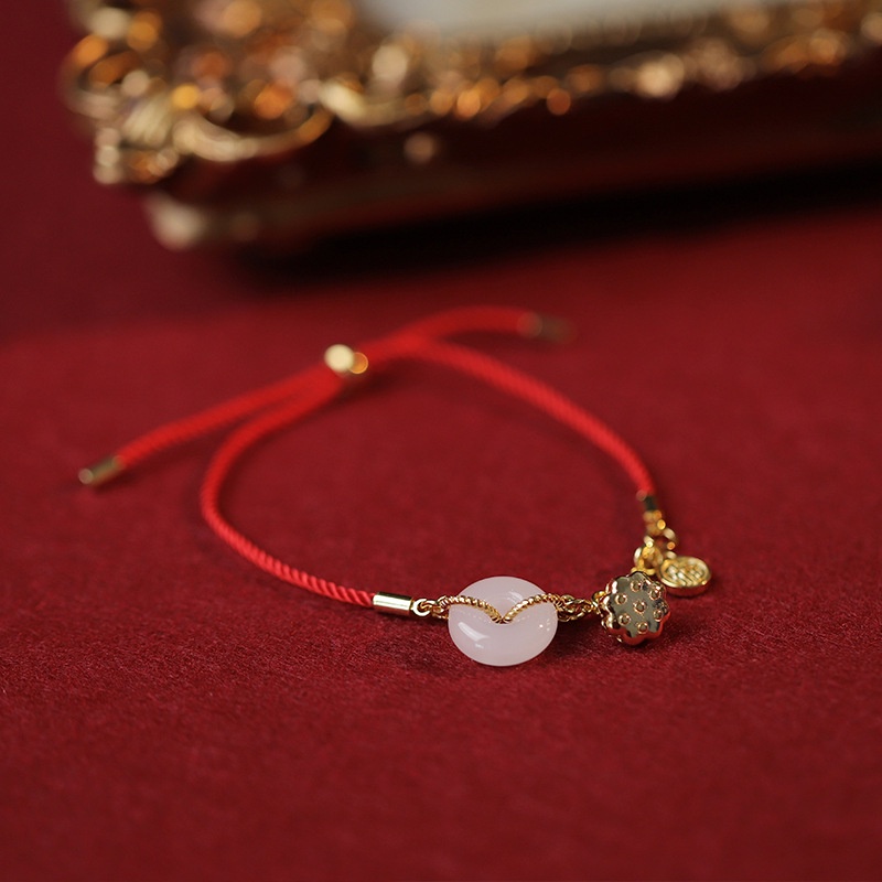 Gelang Giok Hetian Alami Dengan Buckle Lotus Bahan Sterling Silver Untuk Wanita